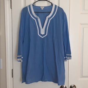 NWOT J. Crew blue bathing suit cover up, XL